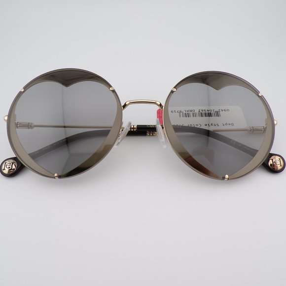 Carolina Herrera Heart Cut Out Shades, Round Rimless Stainless Steel Unique Y2K main image 11